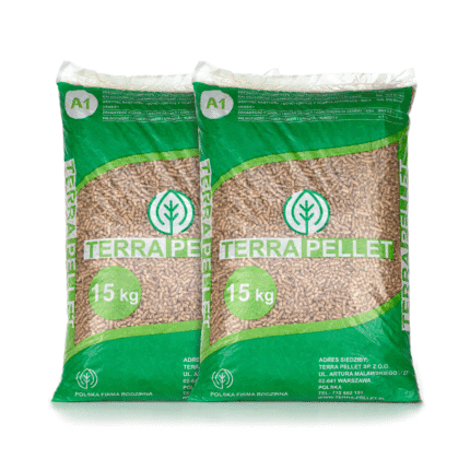 Pellet cena 2025, Terra Pellet, Pellet Terra, Piec na pellet i drewno, Pellet ekologiczny workowany wysokiej jakości, Pellet łomża